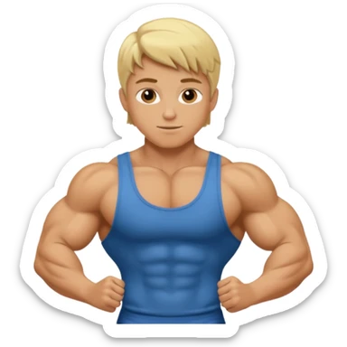 blonde boy body builder sticker