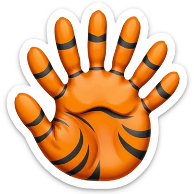 tiger paw five finger  sticker