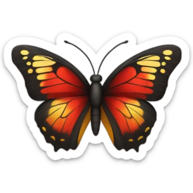 black butterfly with red and gold body sticker