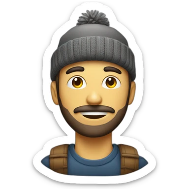 Hombre con gorro de lana , sticker