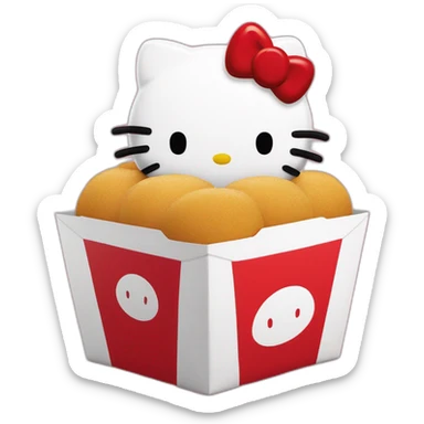 Hello kitty eat mcdo sticker