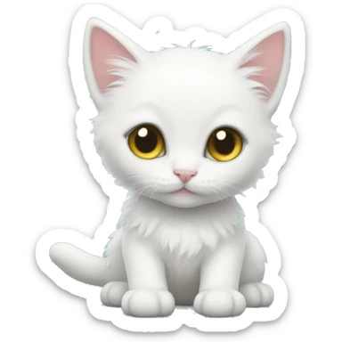 A white kitten with fairy wings  sticker