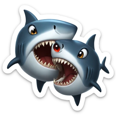 shark + devil sticker