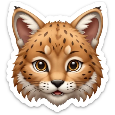 A high-resolution photo-realistic digital illustration of a baby lynx, chest upward A high-resolution, photo-realistic digital illustration of a majestic young Eurasian lynx, shown from the shoulder upwards with lynx markings sticker