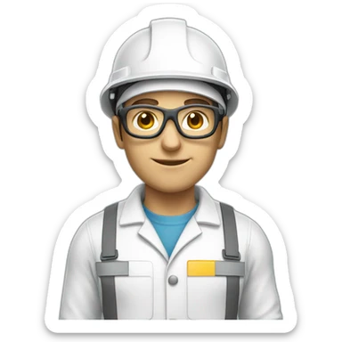 Chemical Operator with a white helmet and safety glasses  sticker