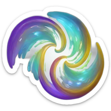 Spirale translucide et irisée, contenant un cœur au centre. sticker