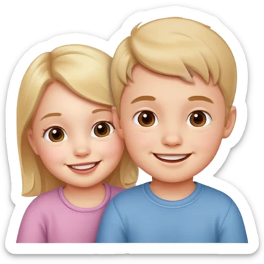 boy and girl babies sticker