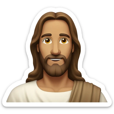 Jesus brunt happy and kind and loving sticker