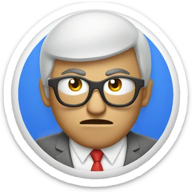 Google "G" logo with angry face and business sticker