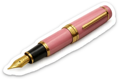 pink luxury fountain pen sticker