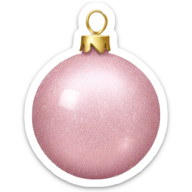 Light Pink glitter Christmas bauble sticker