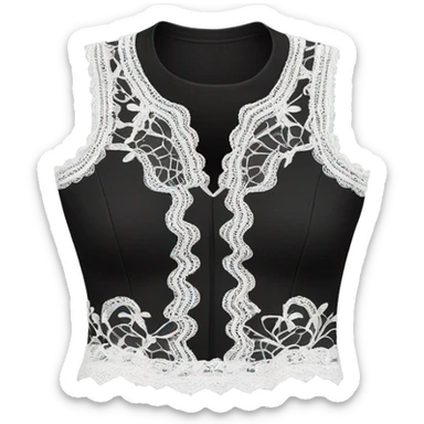 Black top with lace sticker