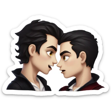 two vampire boys kissing  sticker