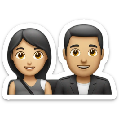 Hombre blanco y mujer blanca en un coche sticker