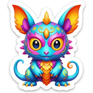 Cute kawaii cool complex detailed aesthetic-scenery-Fakémon-creature sticker