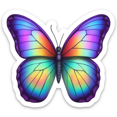 Iridescent glossy rainbow butterfly sticker