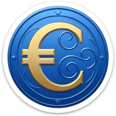 euro coin blue fun sticker
