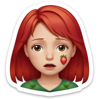 Crying but strawberry and red girly vibes sticker