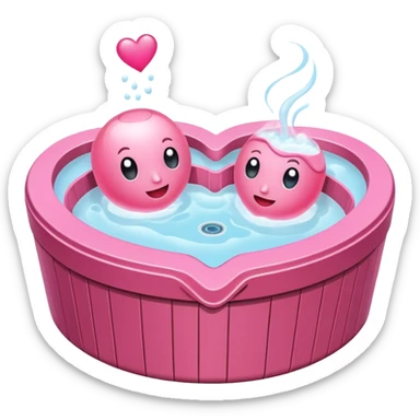 pink heart hot tub sticker