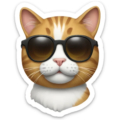 Cat with sunglasses sticker
