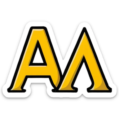 letters BLK with gold outline sticker