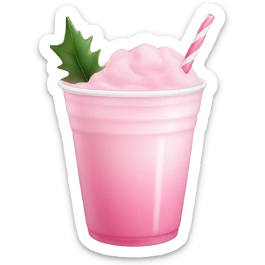 Pastell pink asthetic clean Christmas drink sticker