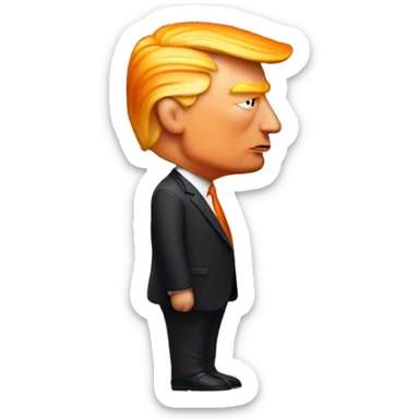 Donald Trump with orange skin, kissing Elon Musk sticker
