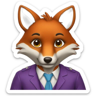 Un renard en costume sticker