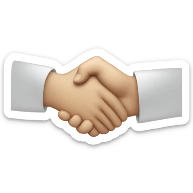 hand shake with pout male face  sticker