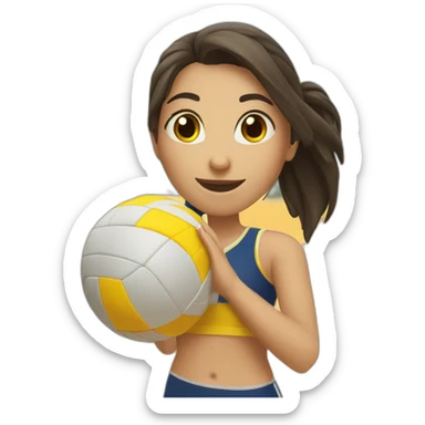 Girl Play volley-ball sticker