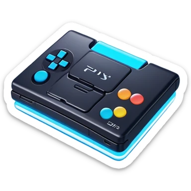 Clash of Clans aesthetic: Cinematic Playful PlayStation Memory Card Portrait Emoji, rendered in a 3D vector-style similar to standard emojis with minimal shading and bold, simplified shapes. A compact, distinct form with signature details, softly glowing with a cutting-edge console technology charm. Simplified yet unmistakably iconic, highly detailed and consistent, glowing with a soft radiance and high shine. Stylized with a touch of technological advancement and a soft glowing outline, capturing the essence of a beloved gaming relic with a friendly, playful manner! sticker