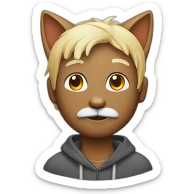 man casualy transforming into a cat sticker