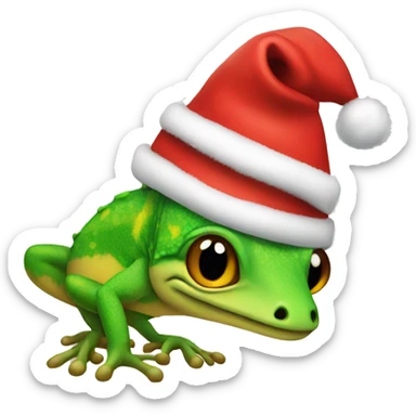 Gecko with Santa hat sticker