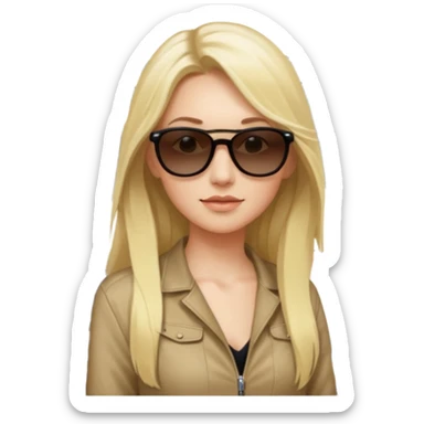 White. Rav 4 . Sexy. Female.long blond hair. Sunglasses  sticker