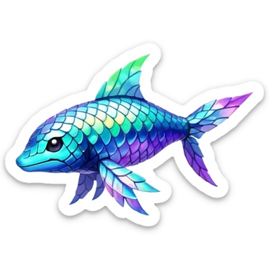 Elemental Water-type-Light-Arcane-type magical colorful exotic animesque Pokémon-Fakémon-animal-creature sticker