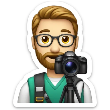 photographer with long super telezoom lens sticker