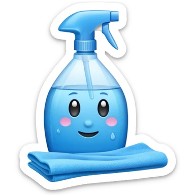 cleaning product and rag sticker