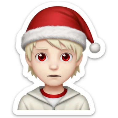 pale emo vampire boy with Christmas hat sticker