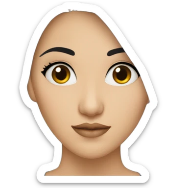 kazakh woman with black hair and eye liner sticker