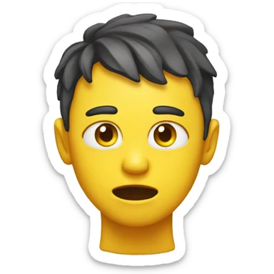 yellow in pain face sticker