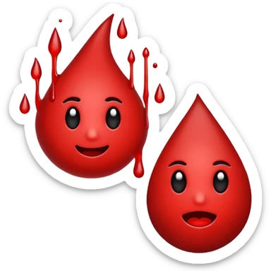 blood emoji with NO FACE ; that is a mix or red & black sticker