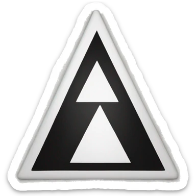 black white triangle with the letter i in it as an information emotiocon sticker