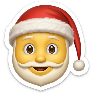 Smiling emoji with santa hat on sticker