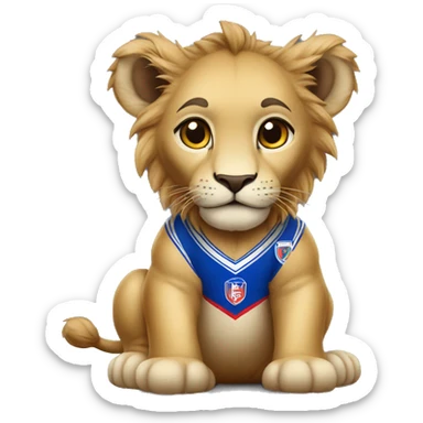 baby lion with universidad de chile jersey sticker