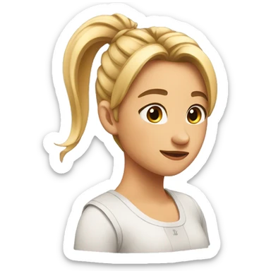 😍with a ponytail  sticker