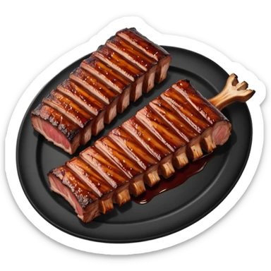 an elite from "Halo: Combat Evolved" except it's cooked and plated as succulent smoked ribs sticker