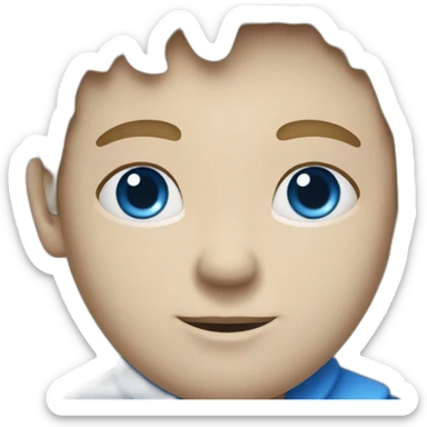 un homme maigre avec des yeux bleus la peau très blanche et des cheveux noirs sticker