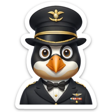 penguin soldier with a monocle face only sticker