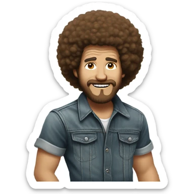 bob ross as a punk sticker