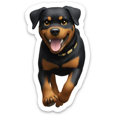 Rottweiler running and giving a thumbs up  sticker